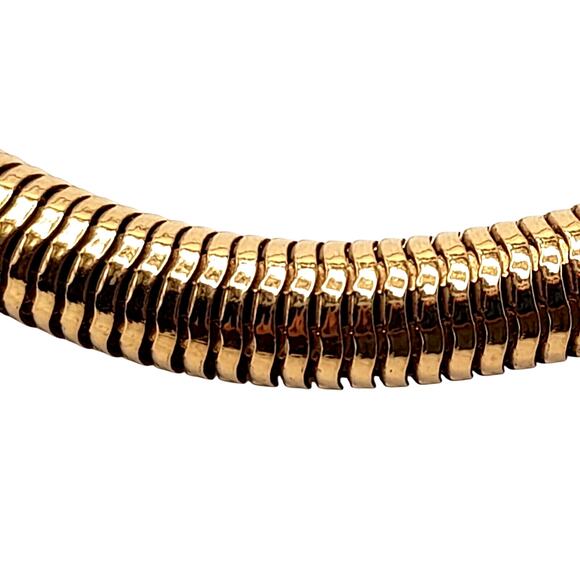 Vintage Monet Round Gold Plated Snake Chain Choker Necklace 16 1/2 " - Picture 7 of 12